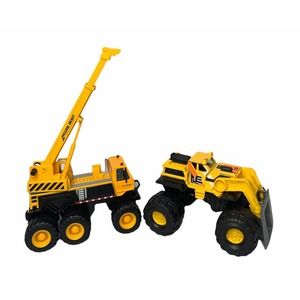 Maisto Yellow Jacket Crane Die Cast Friction Powered & Mattel Monster Jam Dozer